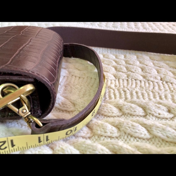 Madewell Brown Leather Crocodile Embossed Mini Handbag NWT Crossbody - Picture 15 of 15
